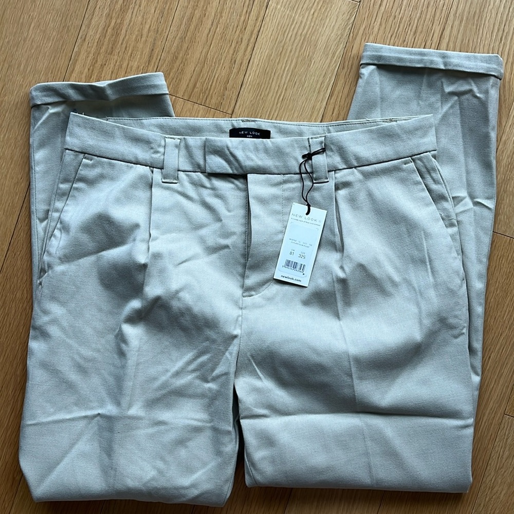 New Look Plain Slim Pleat Pant